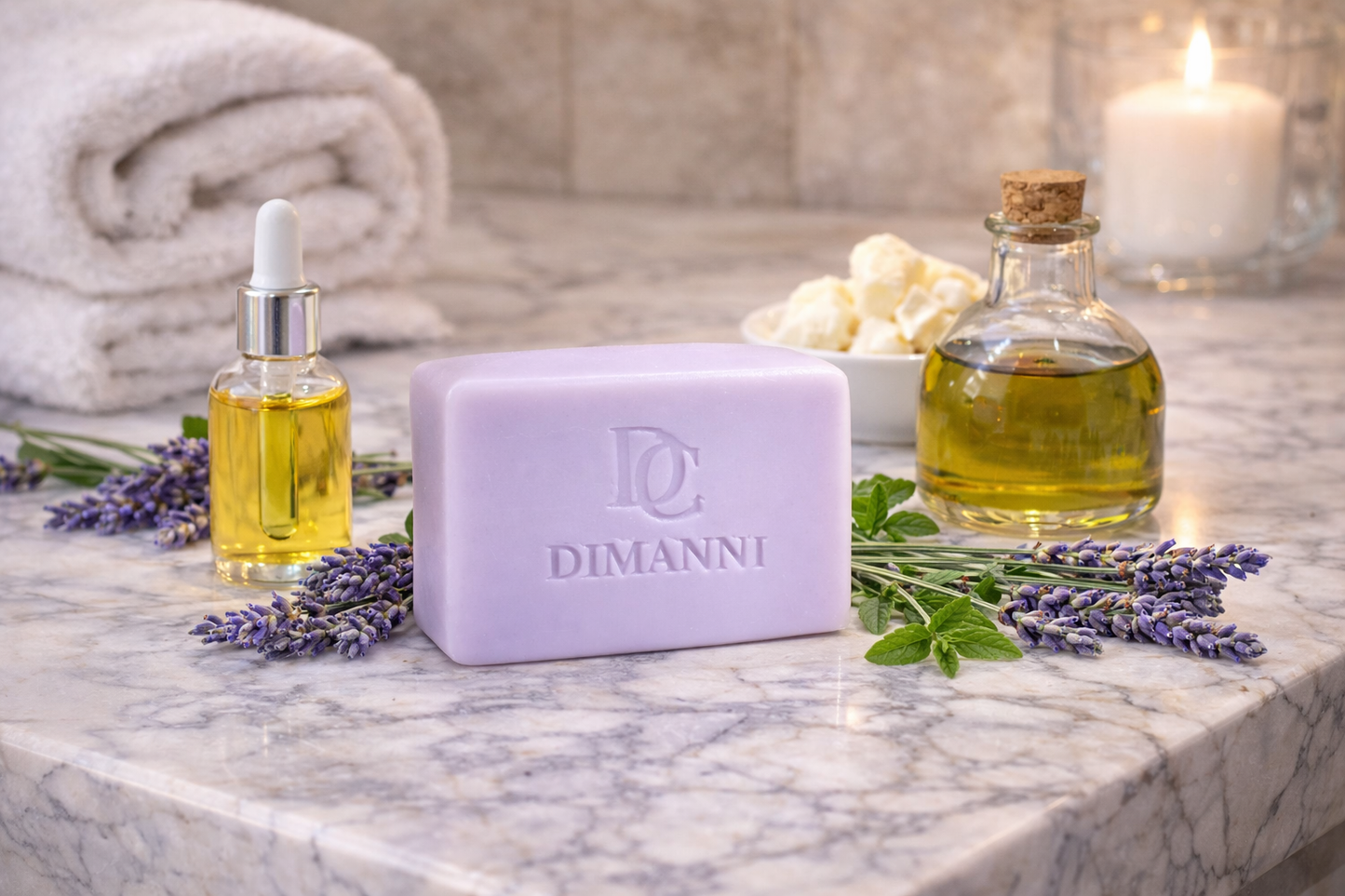 DIMANNI CANADA Organic Natural Glycerine (Cold Processed) Lavender Soap Bar