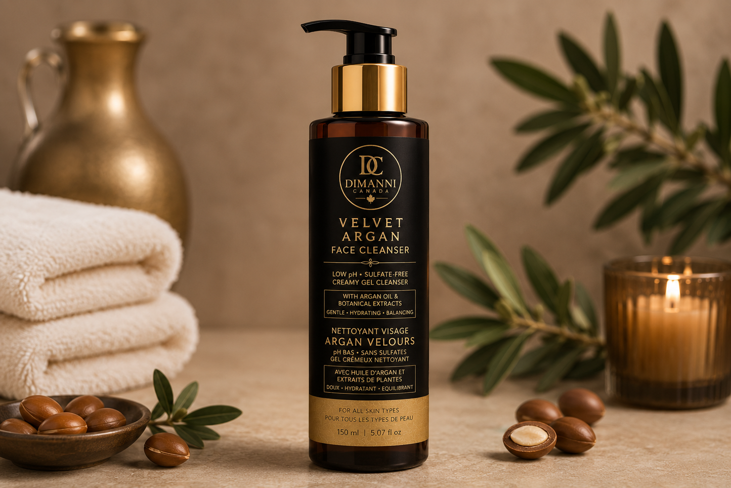 Dimanni Velvet Argan Face Cleanser – 150 mL