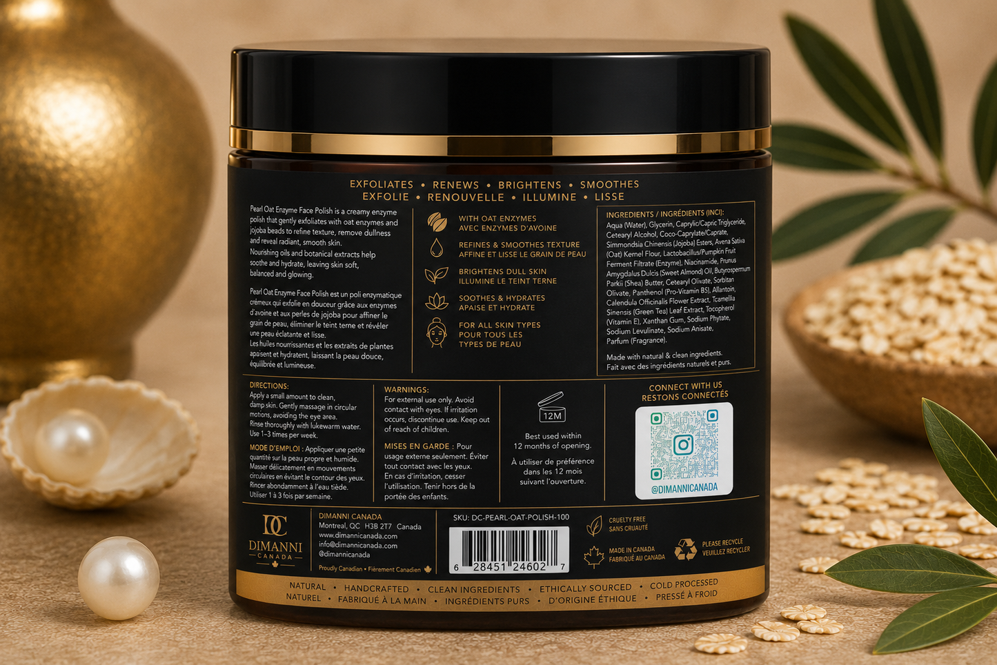 Dimanni Pearl Oat Enzyme Face Polish – 100 mL