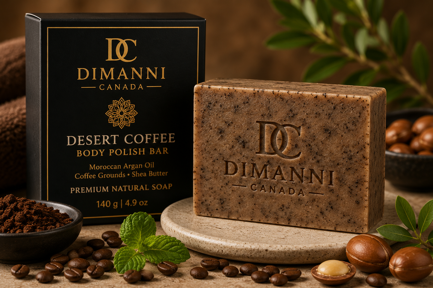 Dimanni Desert Coffee Body Polish Bar  – 140 g
